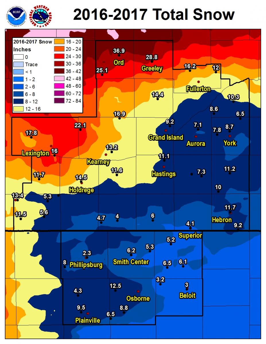 A Look Back At The 201617 Snowfall Season (With Area Totals And Graphics)